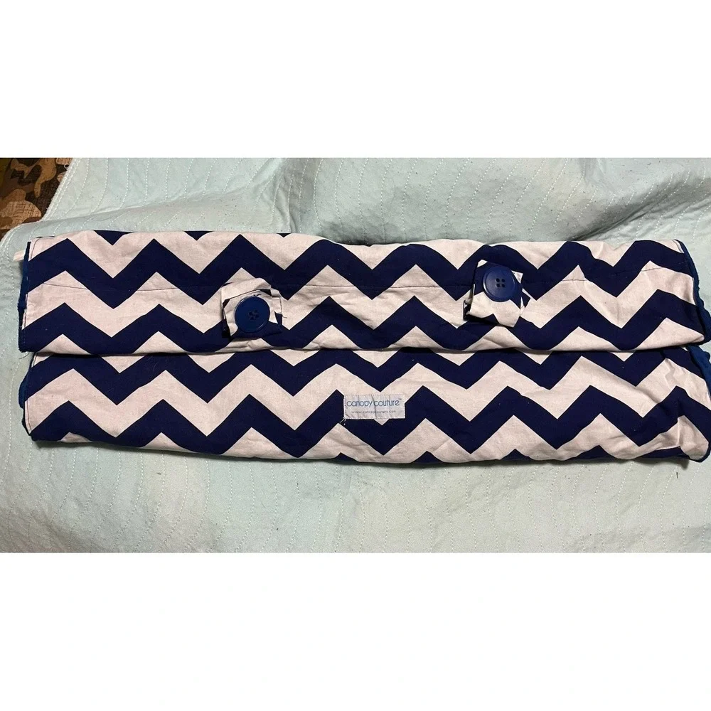 Blue/white Chevron Jagger Canopy Couture Infant Car‎ Sear Cover Minky Fabric